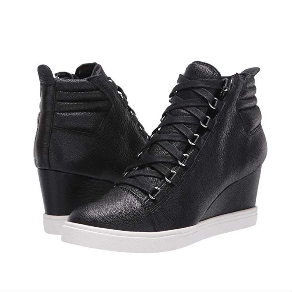 Linea Paolo Fenton Leather High Top Wedge Sneakers